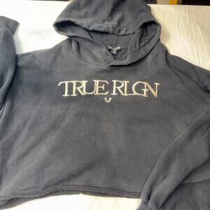 True Religion Black True Crop Hoodie XL